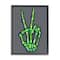 Stupell Industries Green Skeleton Peace Hand Framed Giclee Art